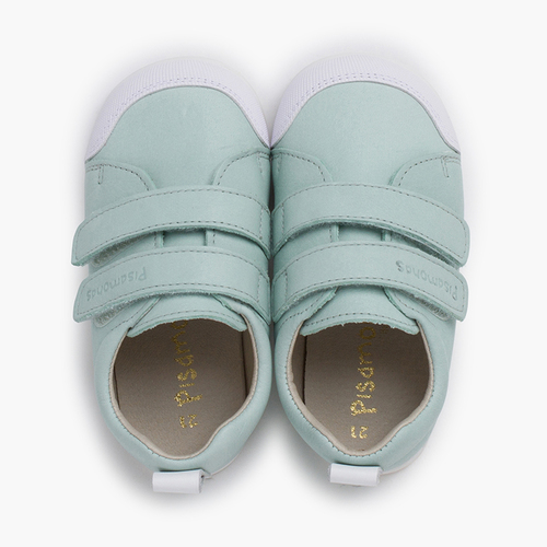 Zapatillas blanditas piel doble cierre adherente Verde Menta