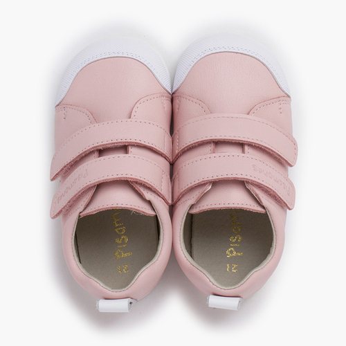 Zapatillas blanditas piel doble cierre adherente Rosa