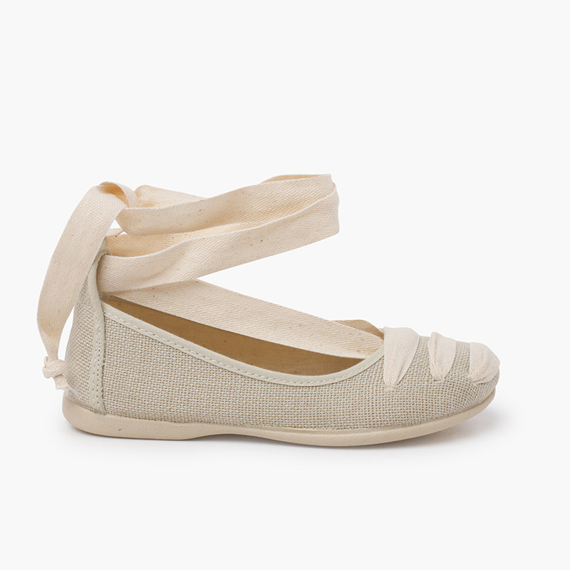 Bailarinas goyescas lino cintas Crudo