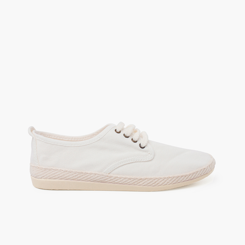 Zapatillas Casual Tallas Altas Lona Lavada Crudo