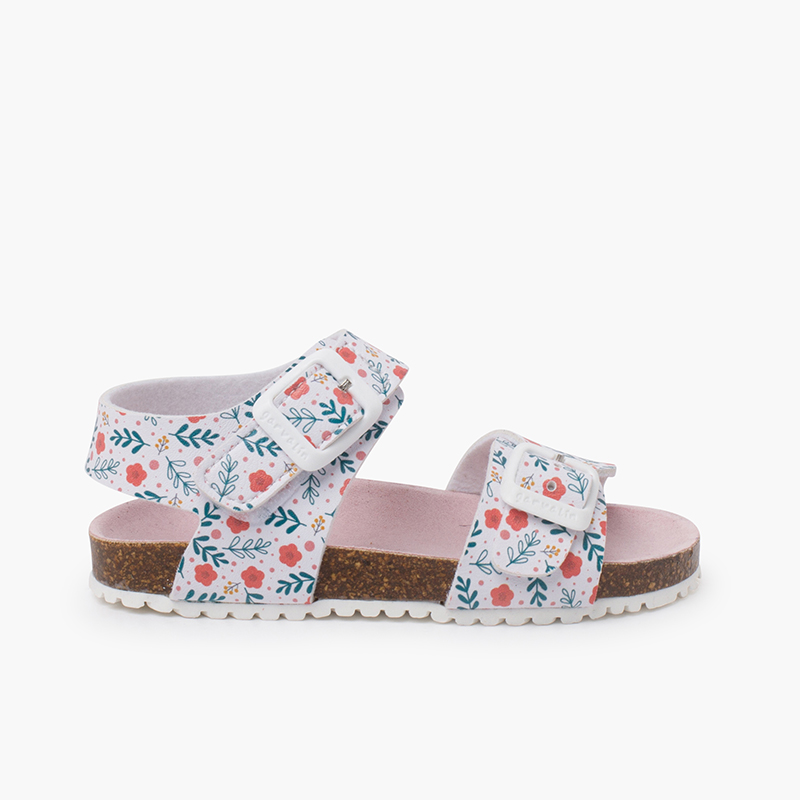Sandalias bio flores tira adherente Flores