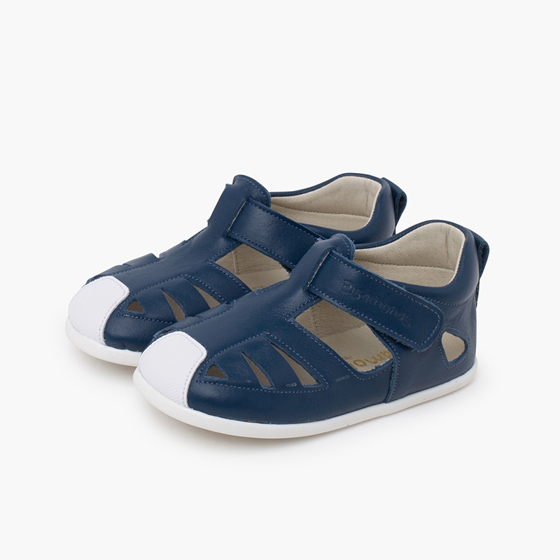 Sandalia napa blandita suela fina Azul Navy