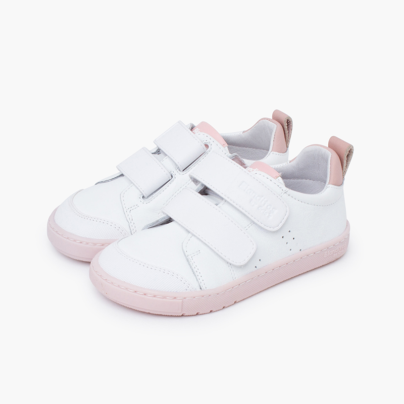 Zapatillas Blanditos tiras adherentes tallas altas  Blanco y Rosa