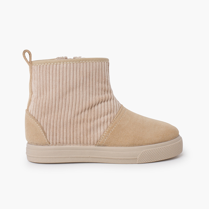 Botas niños caña de pana Beige