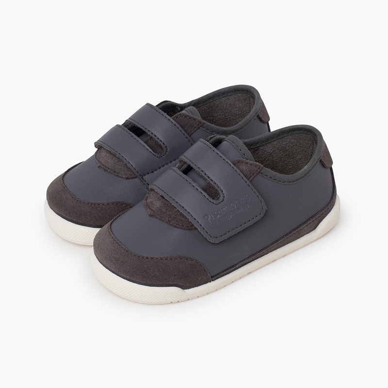 Deportivas barefoot combinadas piso blanco Gris