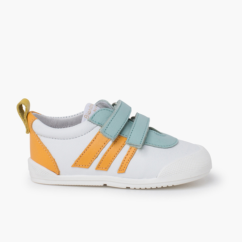 Blanditos by Crios Zapatillas Bandas Laterales Verde agua y naranja
