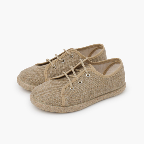 Blucher niños lino cordones yute Natural
