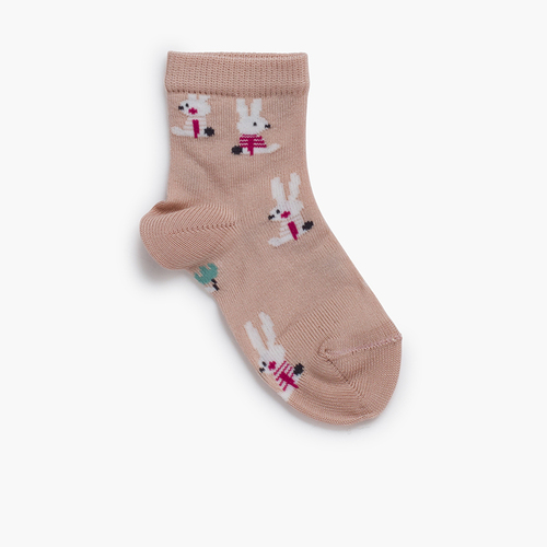 Calcetines cortos conejitos Rosa Empolvado