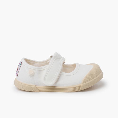 Merceditas barefoot lona blanditas Blanco