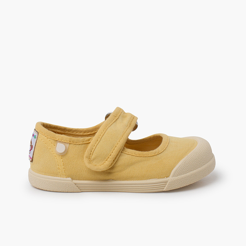 Merceditas barefoot lona blanditas Mostaza