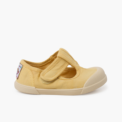 Pepitos barefoot lona blanditos Mostaza