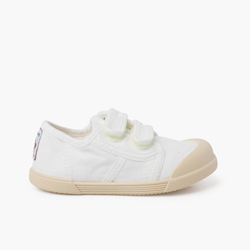 Zapatillas puntera barefoot cierre adherente Blanco
