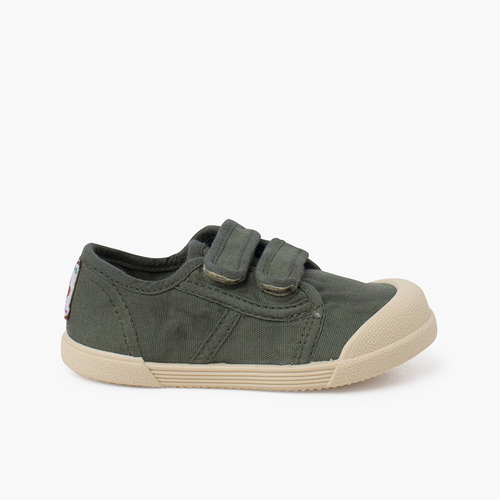 Zapatillas puntera barefoot cierre adherente Verde musgo