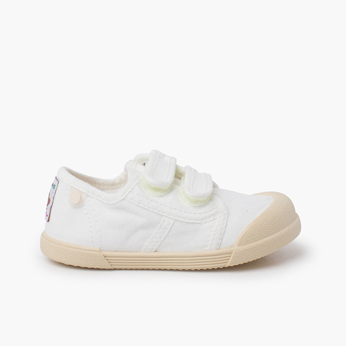 Zapatillas puntera barefoot cierre adherente Blanco