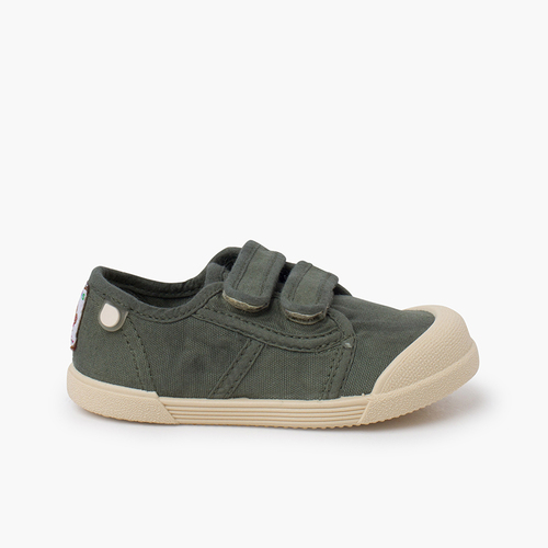 Zapatillas puntera barefoot cierre adherente Verde musgo