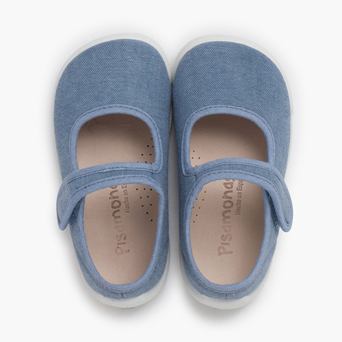 Merceditas barefoot tira adherente piso blanco Azul