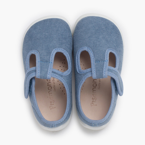 Pepitos barefoot tira adherente piso blanco Azul