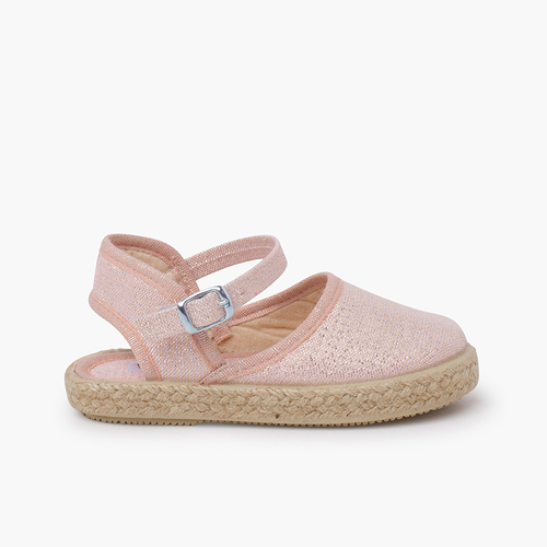Alpargatas brillantes con hebilla Rosa