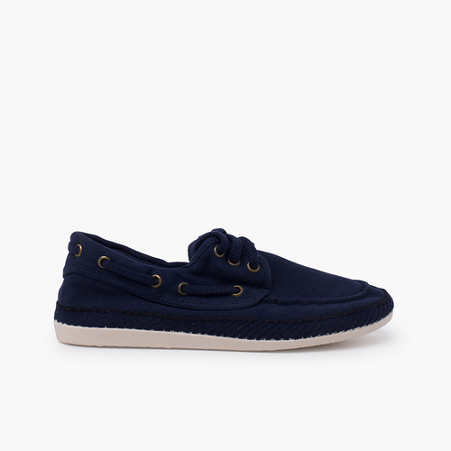 Náuticos Casual Tallas Altas Lona Lavada Azul Marino