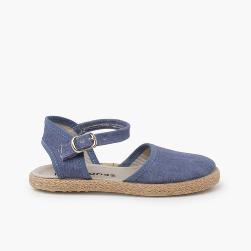Alpargatas ECO suela fina hebilla Azul Marino
