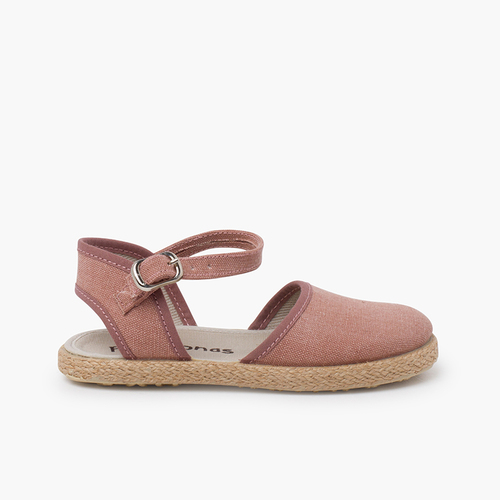 Alpargatas ECO suela fina hebilla Rosa Viejo