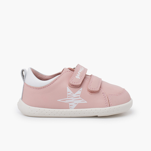 Zapatillas piel soft estrella cierre autoadherente Rosa