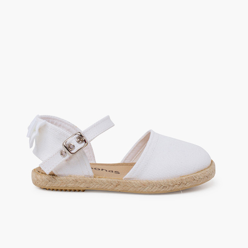 Alpargatas ceremonia lazo trasero grosgrain Blanco