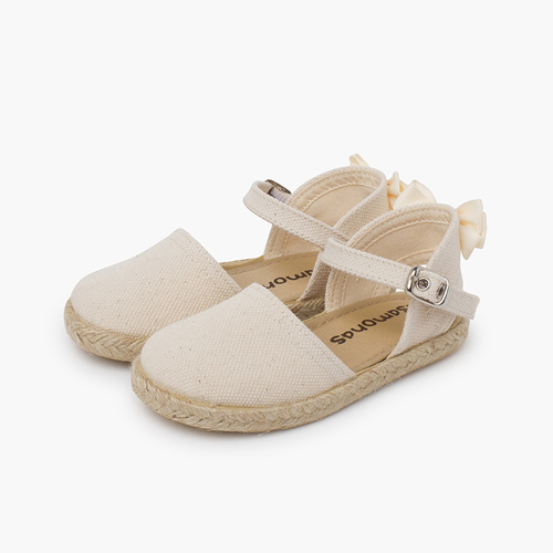 Alpargatas ceremonia lazo trasero grosgrain Crudo
