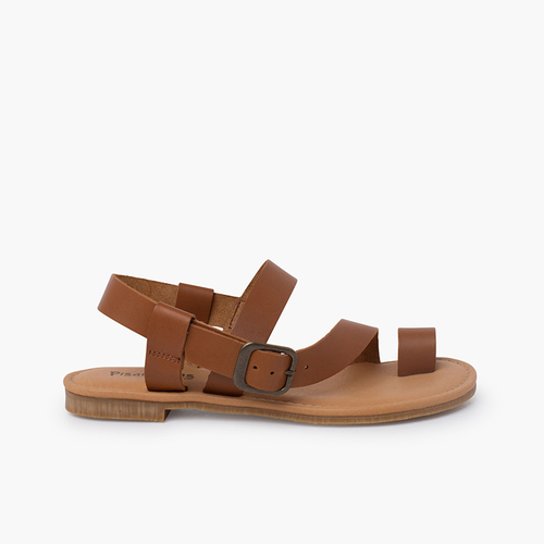 Sandalias gladiador napa hebilla Cuero