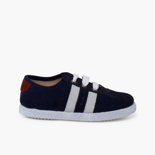  Sneakers niños combinadas serraje serratex Azul Marino