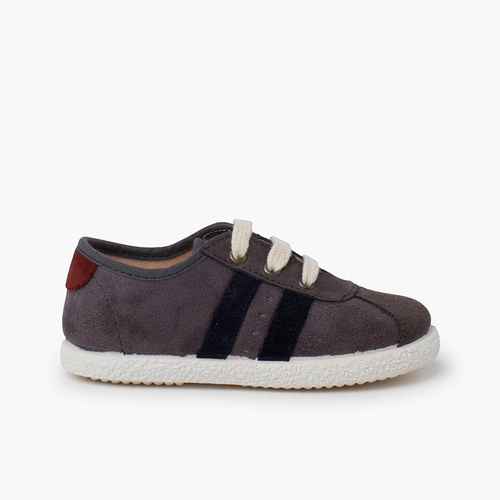 Sneakers niños combinadas serraje serratex Gris