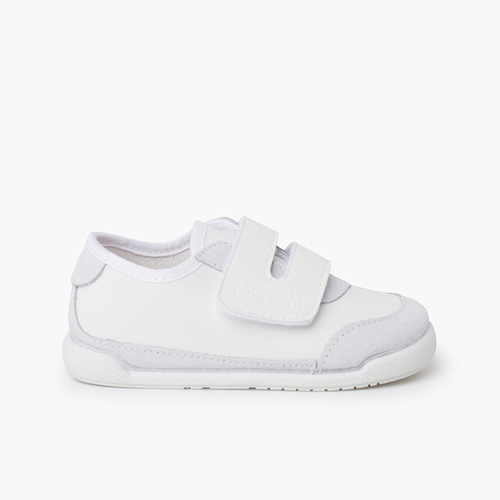 Deportivas barefoot combinadas piso blanco Blanco