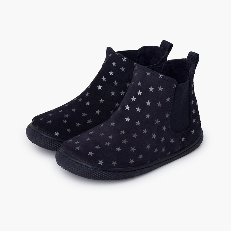 Botas barefoot niña con estrellas Azul Marino