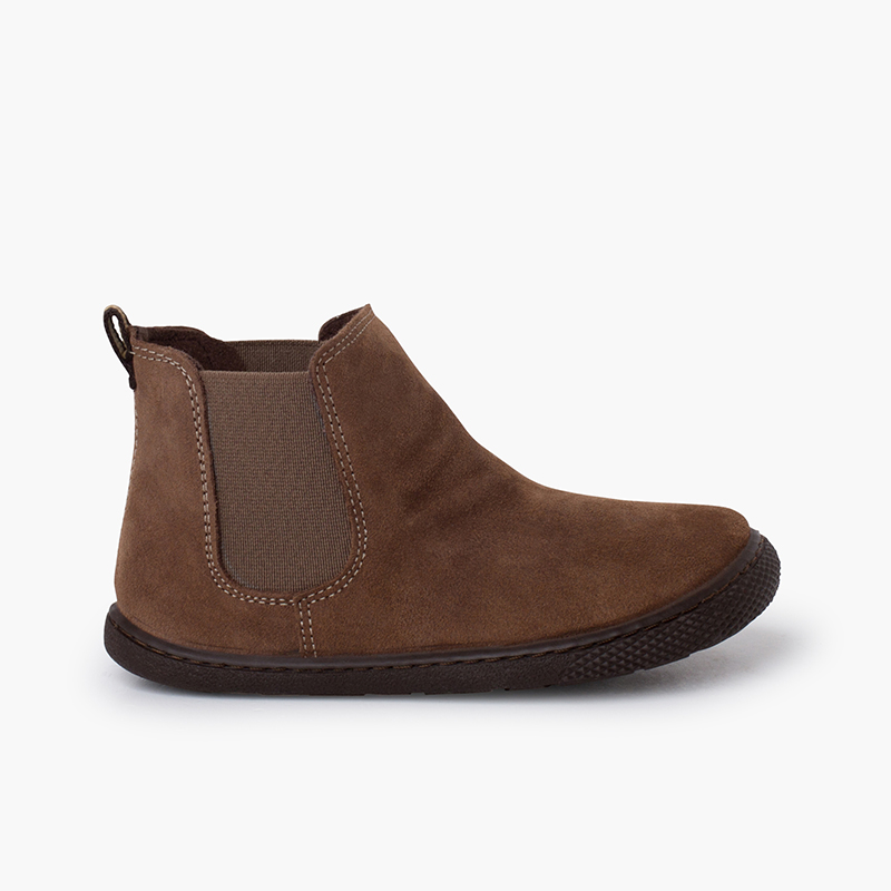 Botas barefoot serraje tipo chelsea Topo