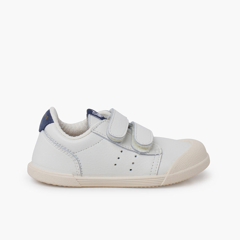 Zapatillas piel estilo tenis barefoot Azul Jeans