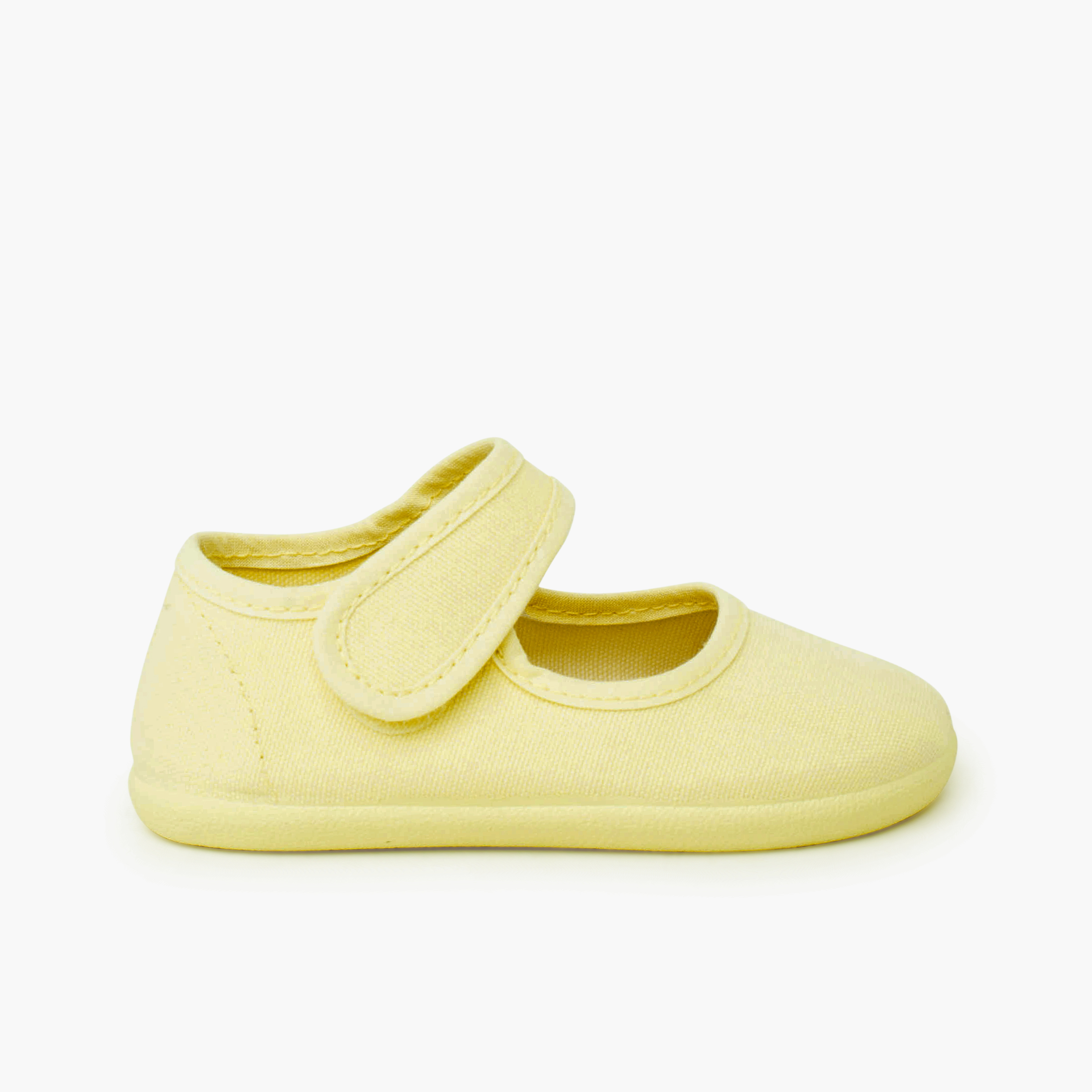 Babies barefoot en toile fermeture large Jaune citron