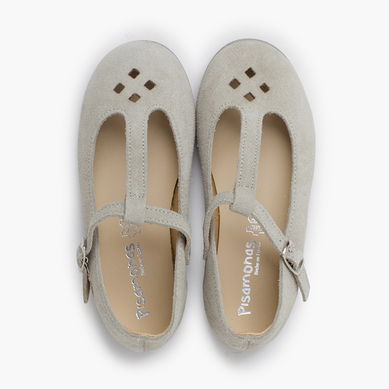 Merceditas serraje picado tira empeine Verde Seco