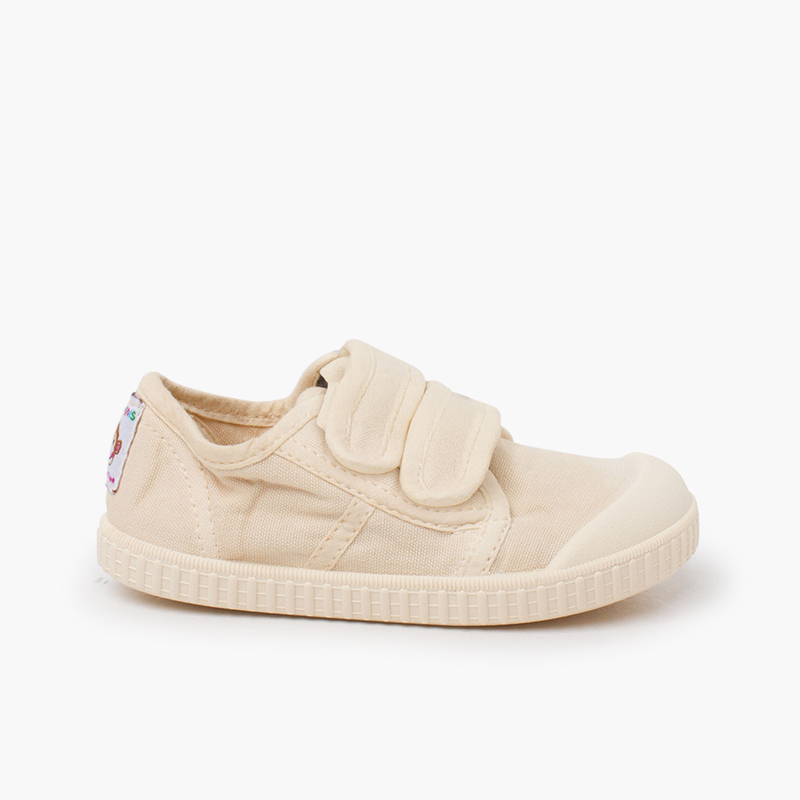 Zapatillas lona barefoot wide piso al tono Marfil