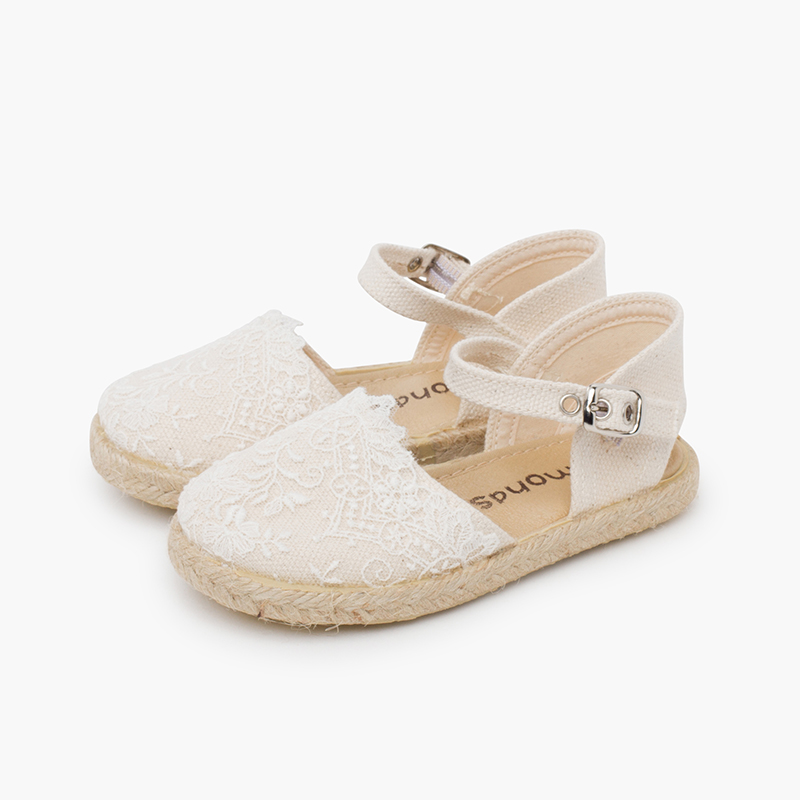 Alpargatas con tul bordado para niñas Pisamonas
