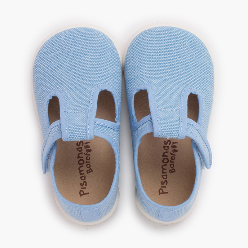 Pepitos barefoot lona canvas tira adherente Azul
