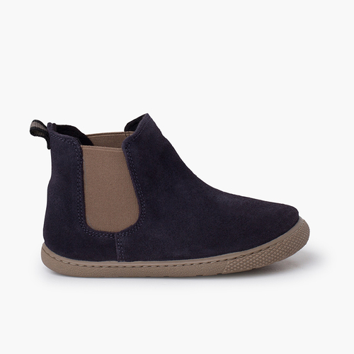 Botas barefoot serraje tipo chelsea Azul Marino
