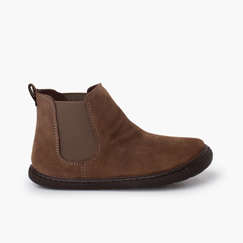 Botas barefoot serraje tipo chelsea Topo