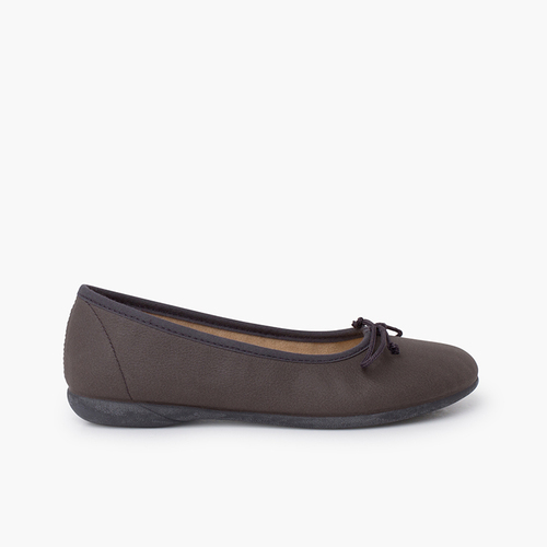 Bailarinas lacito flexibles piel vegana Gris
