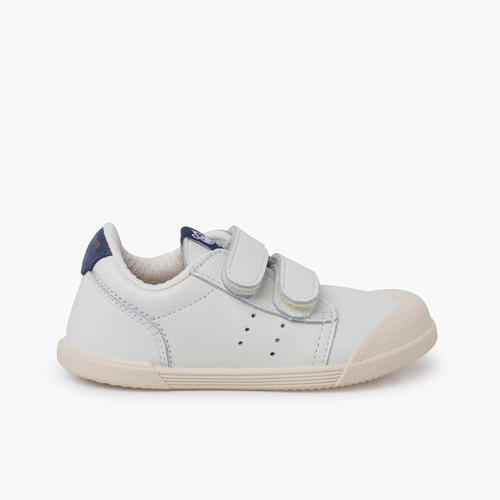 Zapatillas piel estilo tenis barefoot Azul Jeans