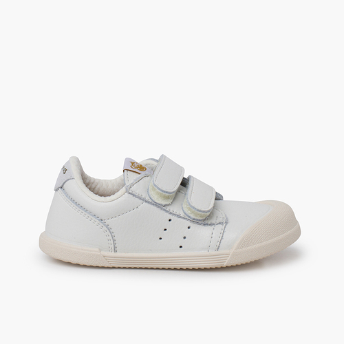 Zapatillas piel estilo tenis barefoot Blanco