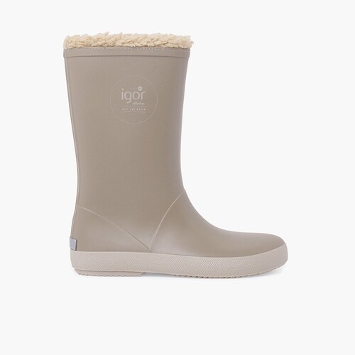 Botas de agua borreguito suela beige Beige
