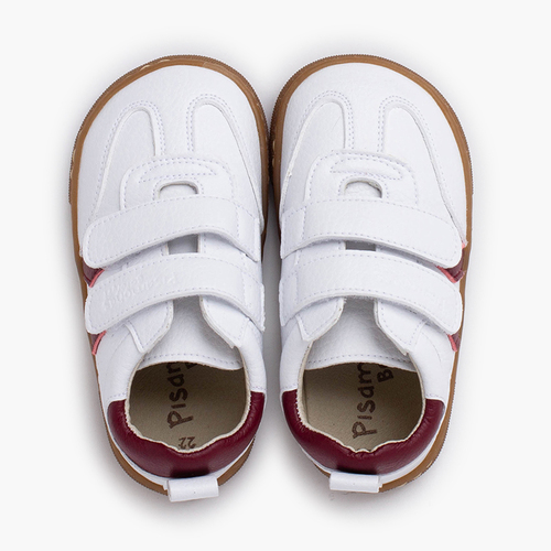 Zapatillas Barefoot niños bandas laterales Burdeos