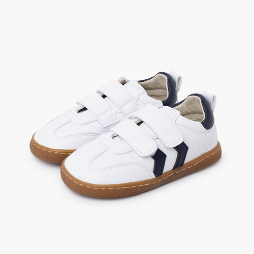 Zapatillas Barefoot niños bandas laterales Azul Marino