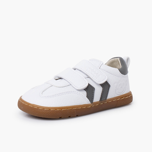 Zapatillas Barefoot niños bandas laterales Gris