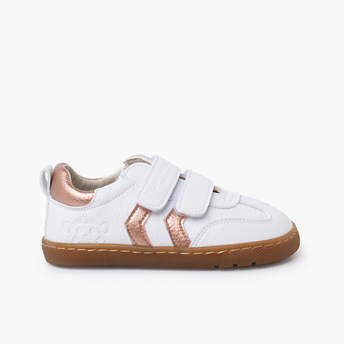 Zapatillas Barefoot bandas laterales metalizadas Bronce
